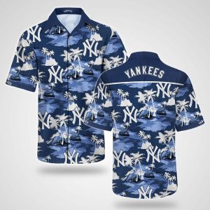 Baseball New York Yankees Beach Palm Tree Hawaiian Shirt Unisex T-shirt, Sweatshirt, Hoodie, Long Sleeve Tee - T-Shirt, Sweatshirt, Hoodie