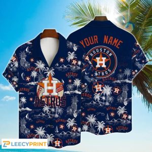 Baseball Pattern Vintage Astros Hawaiian Shirt Custom Name Unisex T-shirt, Sweatshirt, Hoodie, Long Sleeve Tee - T-Shirt, Sweatshirt, Hoodie