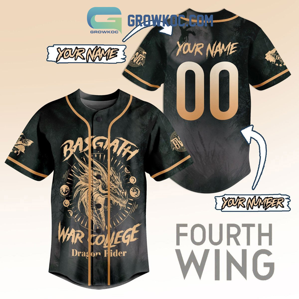 Basgiath War College Dragon Rider Personalized Baseball Jersey Unisex T-shirt, Sweatshirt, Hoodie, Long Sleeve Tee - T-Shirt, Sweatshirt, Hoodie