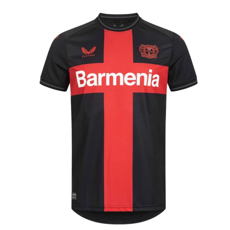 Bayer Leverkusen Home Shirt 2023-2024 Castore - Black sports jersey product view 1