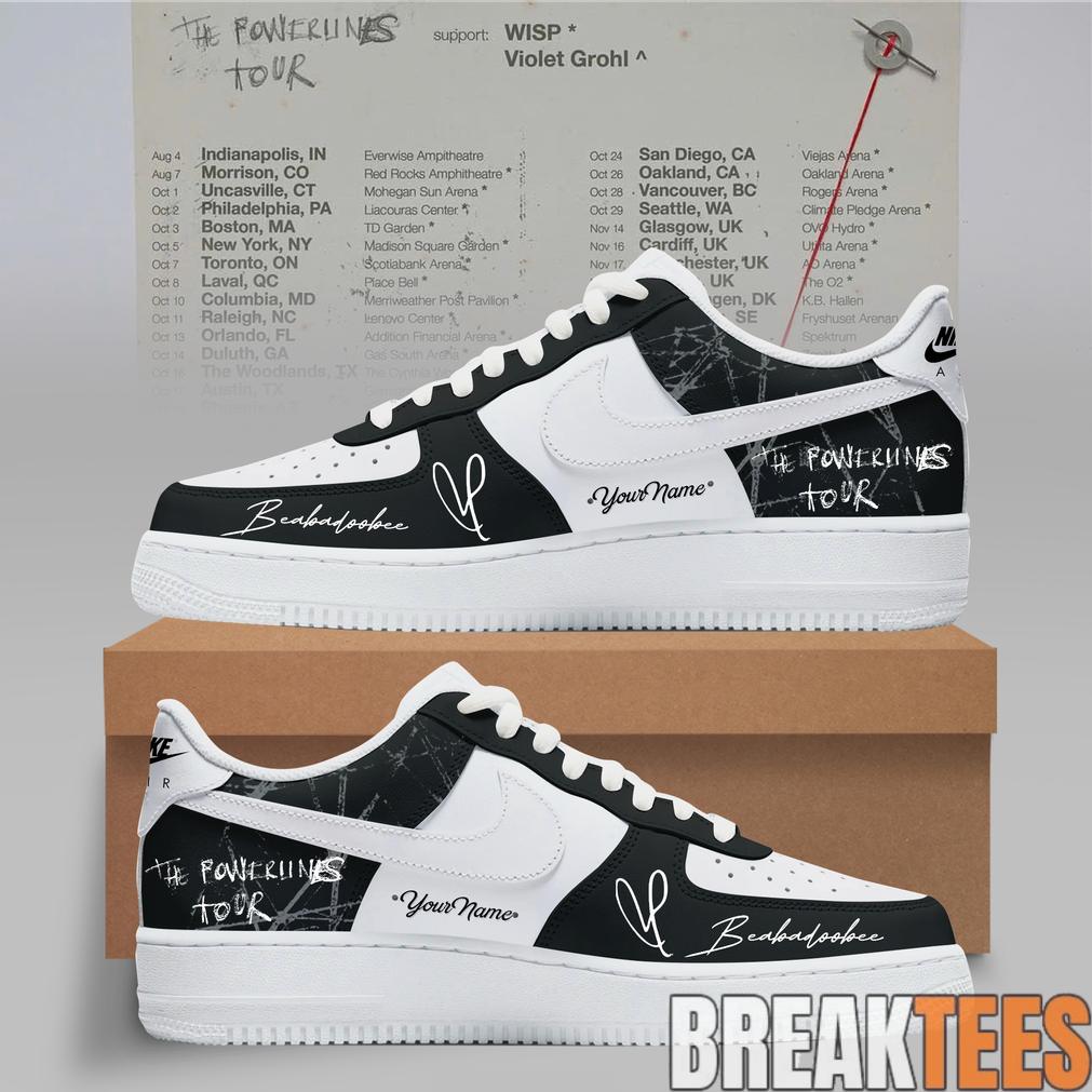 Beabadoobee  The Powerlines Tour Black White Custom AF1 Shoes Unisex T-shirt, Sweatshirt, Hoodie, Long Sleeve Tee - T-Shirt, Sweatshirt, Hoodie