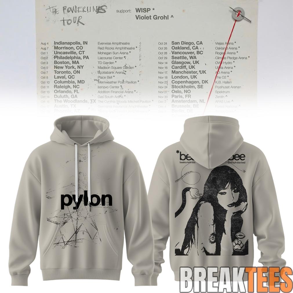 Beabadoobee  The Powerlines Tour Pylon Graphic Hoodie Unisex T-shirt, Sweatshirt, Hoodie, Long Sleeve Tee - T-Shirt, Sweatshirt, Hoodie