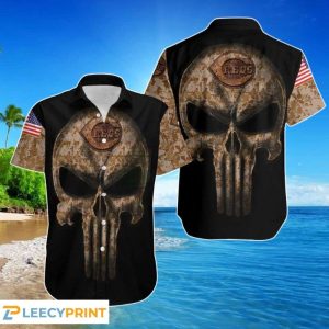 Beach Shirt Camouflage Skull Cincinnati Reds American Flag Hawaiian Shirt, Cincinnati Reds Hawaiian Shirt - T-Shirt, Sweatshirt, Hoodie