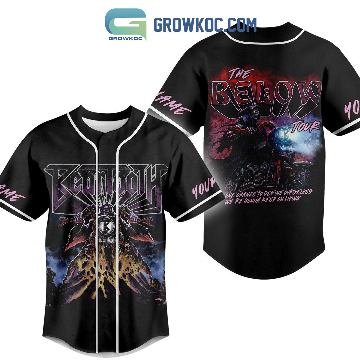 Beartooth The Below Tour Personalized Baseball Jersey Unisex T-shirt, Sweatshirt, Hoodie, Long Sleeve Tee - T-Shirt, Sweatshirt, Hoodie