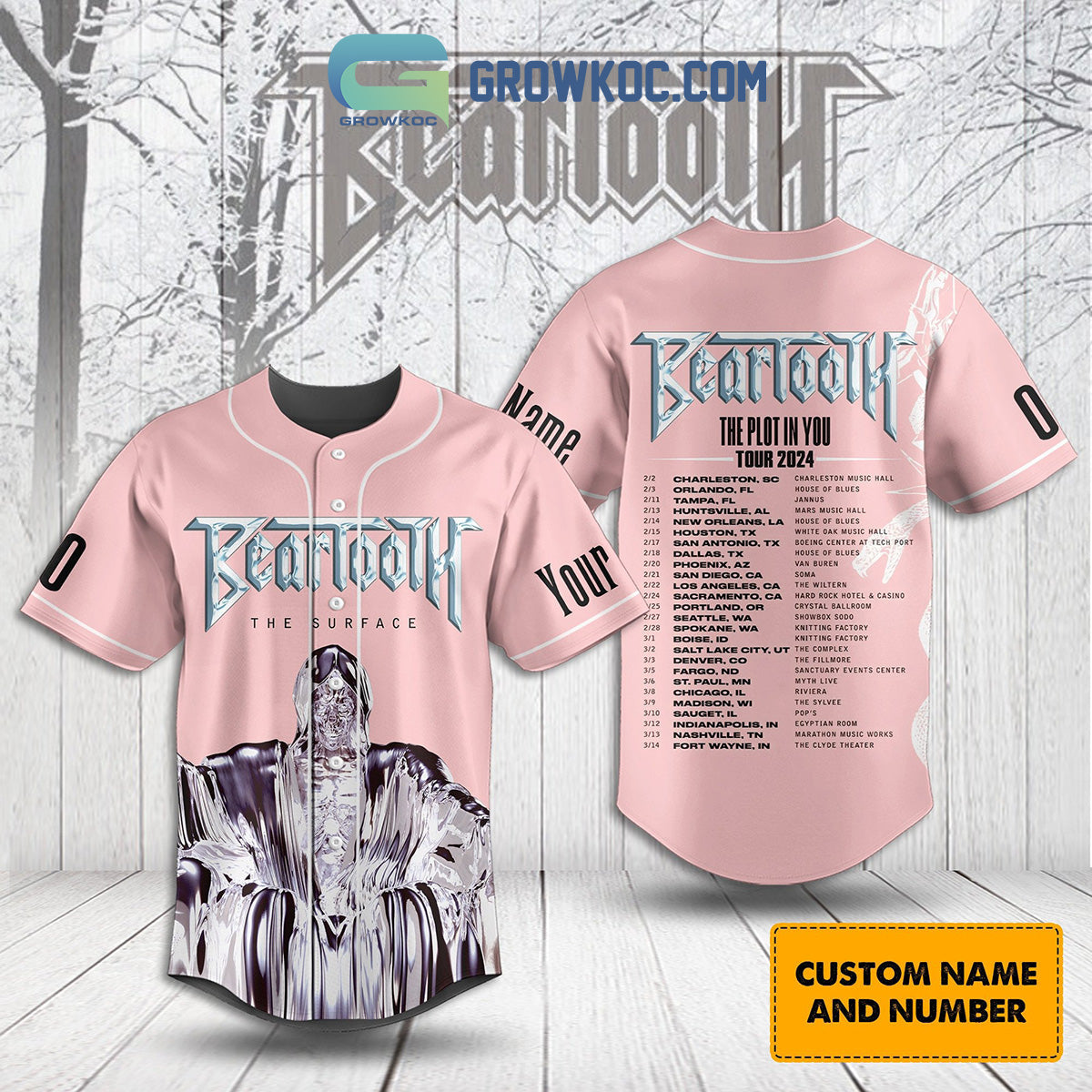 Beartooth The Plot In You Tour 2024 Personalized Baseball Jersey Unisex T-shirt, Sweatshirt, Hoodie, Long Sleeve Tee - T-Shirt, Sweatshirt, Hoodie