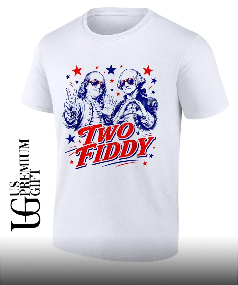 Benjamin Franklin George Washington Two Fiddy America 250 Years Anniversary shirt Unisex T-shirt, Sweatshirt, Hoodie, Long Sleeve Tee - T-Shirt, Sweatshirt, Hoodie