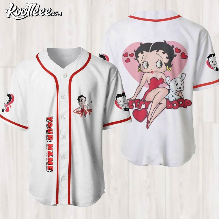 Betty Boop Custom Name Baseball Jersey Unisex T-shirt, Sweatshirt, Hoodie, Long Sleeve Tee - T-Shirt, Sweatshirt, Hoodie