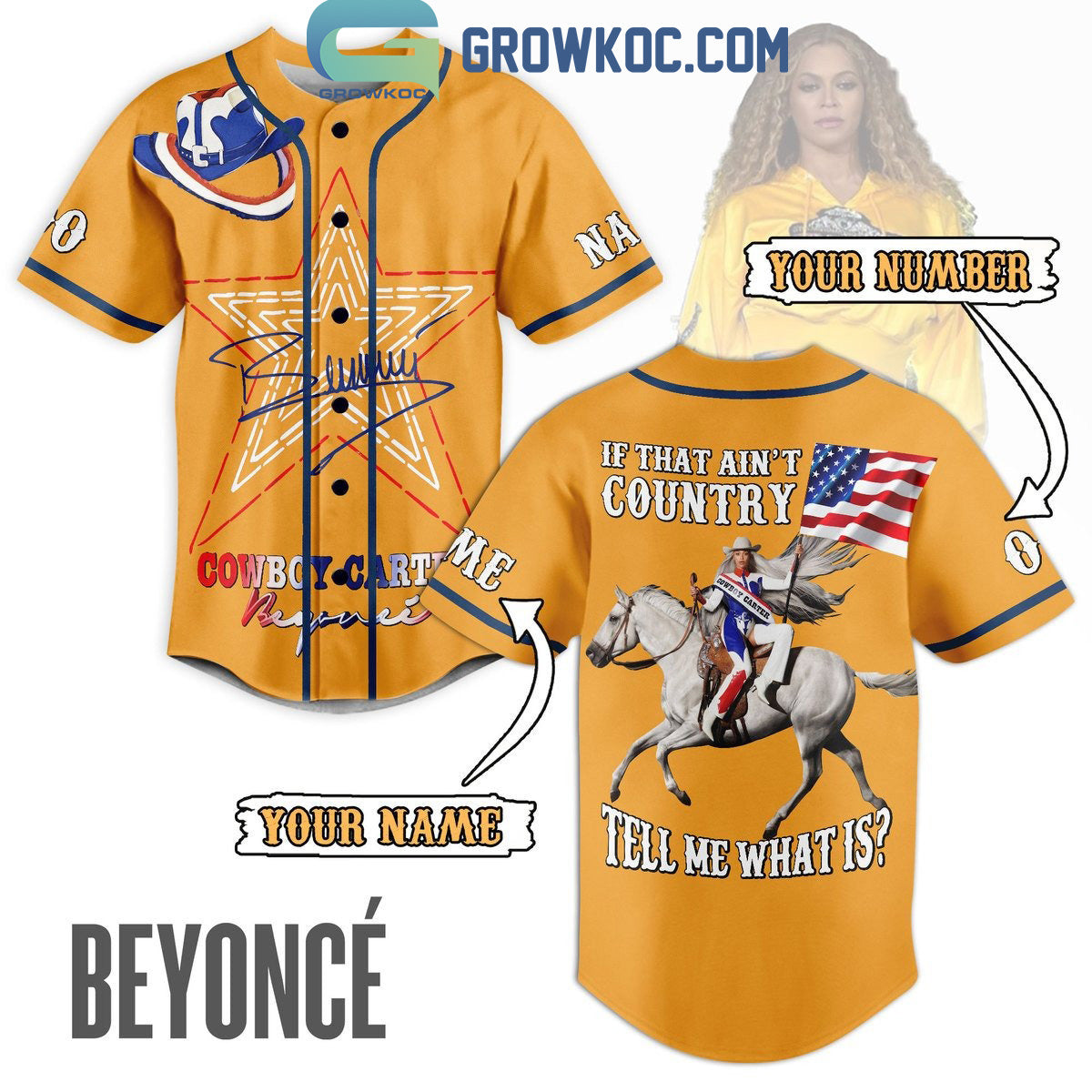 Beyonce Cowboy Carter If That Aint Country Tell Me What Is Personalized Baseball Jersey Unisex T-shirt, Sweatshirt, Hoodie, Long Sleeve Tee - T-Shirt, Sweatshirt, Hoodie