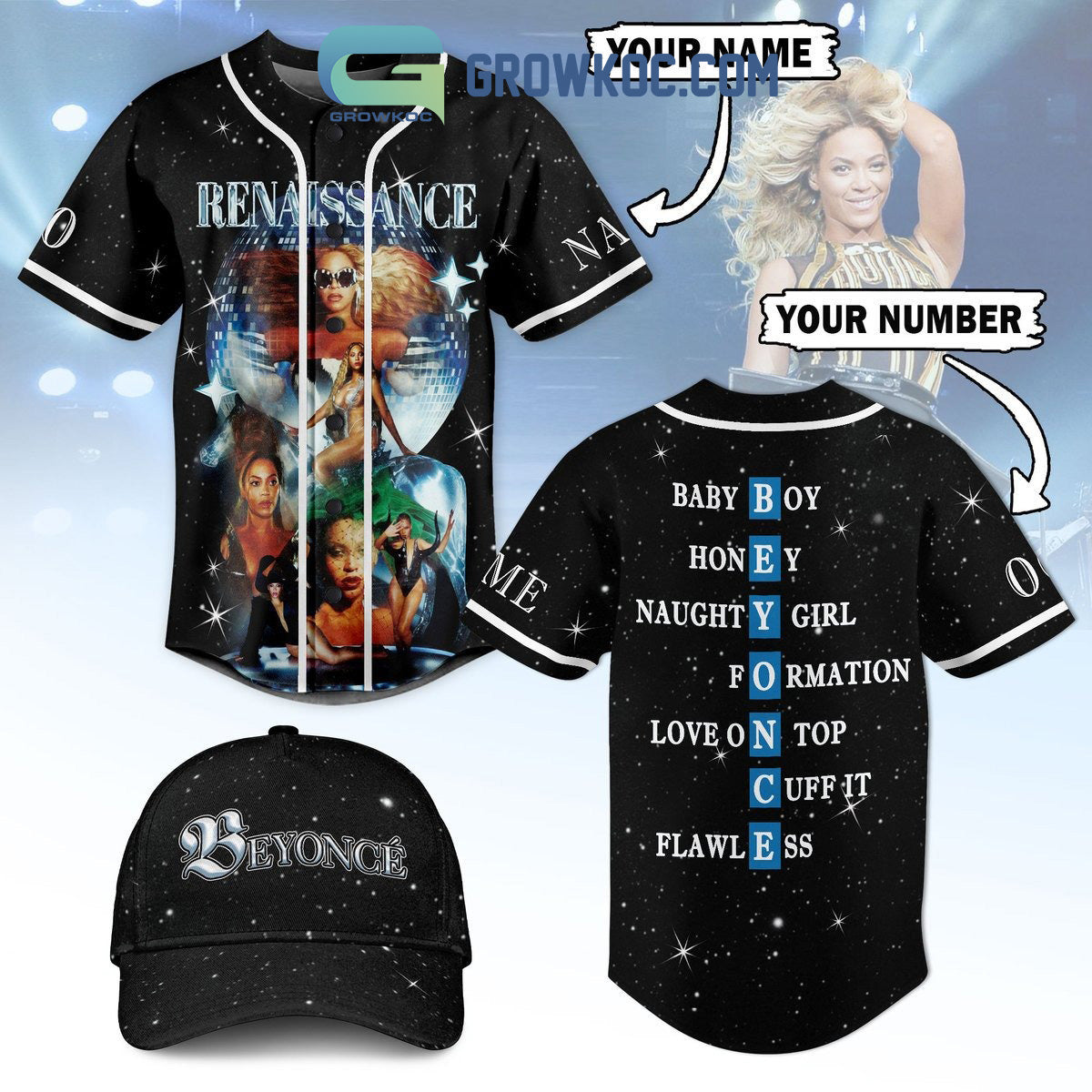 Beyonce Renaissance Personalized Baseball Jersey Unisex T-shirt, Sweatshirt, Hoodie, Long Sleeve Tee - T-Shirt, Sweatshirt, Hoodie