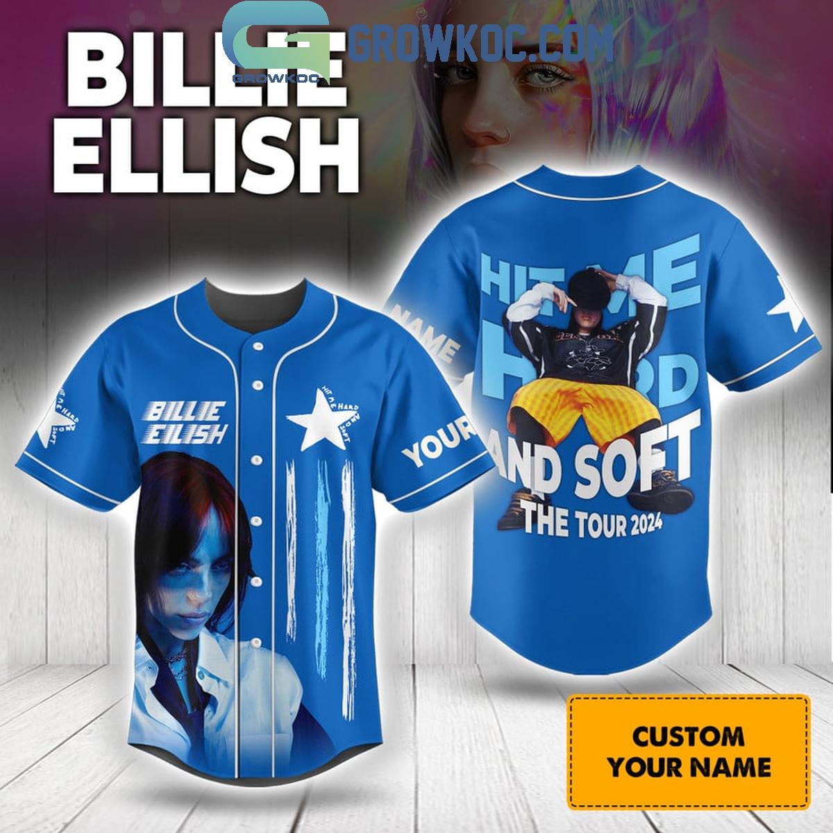 Billie Eilish Hit Me Hard And Soft The Tour 2024 Personalized Baseball Jersey Unisex T-shirt, Sweatshirt, Hoodie, Long Sleeve Tee - T-Shirt, Sweatshirt, Hoodie