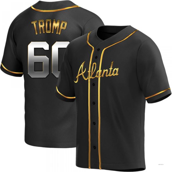 Atlanta Braves #60 Chadwick Tromp Black Golden Alternate Jersey Stitches Baseball Jerseys baseball jersey product view 1