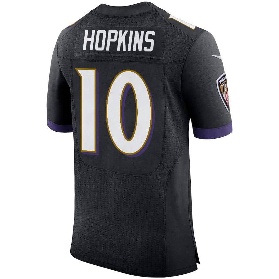 B.Ravens #10 DeAndre Hopkins Black Game Jersey Stitched American Football Jerseys football jersey product view 1