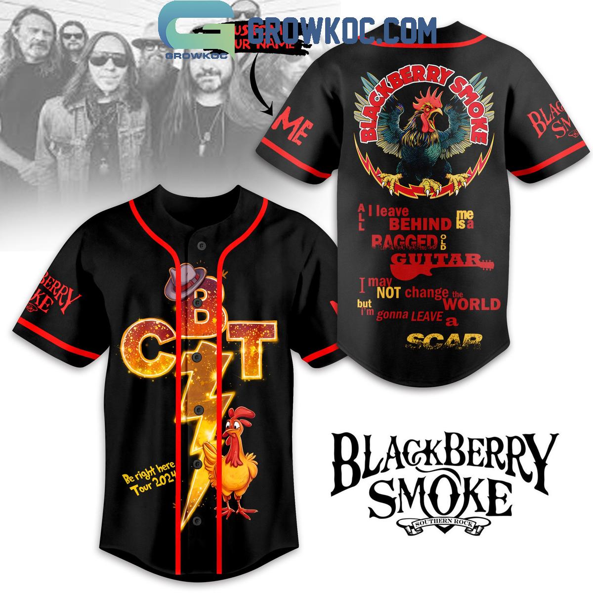 Blackberry Smoke Be Right Here Tour 2024 Personalized Baseball Jersey Unisex T-shirt, Sweatshirt, Hoodie, Long Sleeve Tee - T-Shirt, Sweatshirt, Hoodie