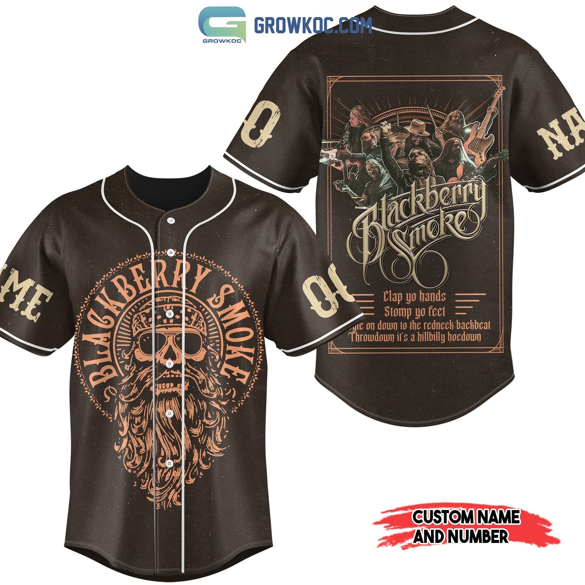 Blackberry Smoke Clap Yo Hands Stomp Yo Feet Personalized Baseball Jersey Unisex T-shirt, Sweatshirt, Hoodie, Long Sleeve Tee - T-Shirt, Sweatshirt, Hoodie