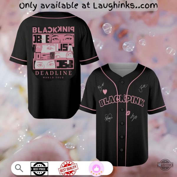 Blackpink 2025 Deadline World Tour Signed Baseball Jersey Shirt For Lisa Jennie Rose Jisoo Fans - T-Shirt, Sweatshirt, Hoodie