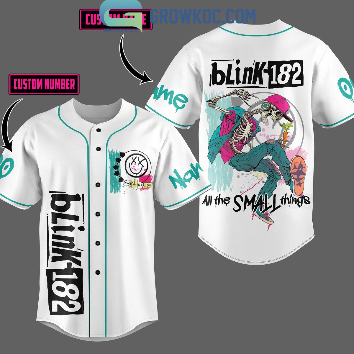 Blink 182 All The Small Things Personalized Baseball Jersey Unisex T-shirt, Sweatshirt, Hoodie, Long Sleeve Tee - T-Shirt, Sweatshirt, Hoodie