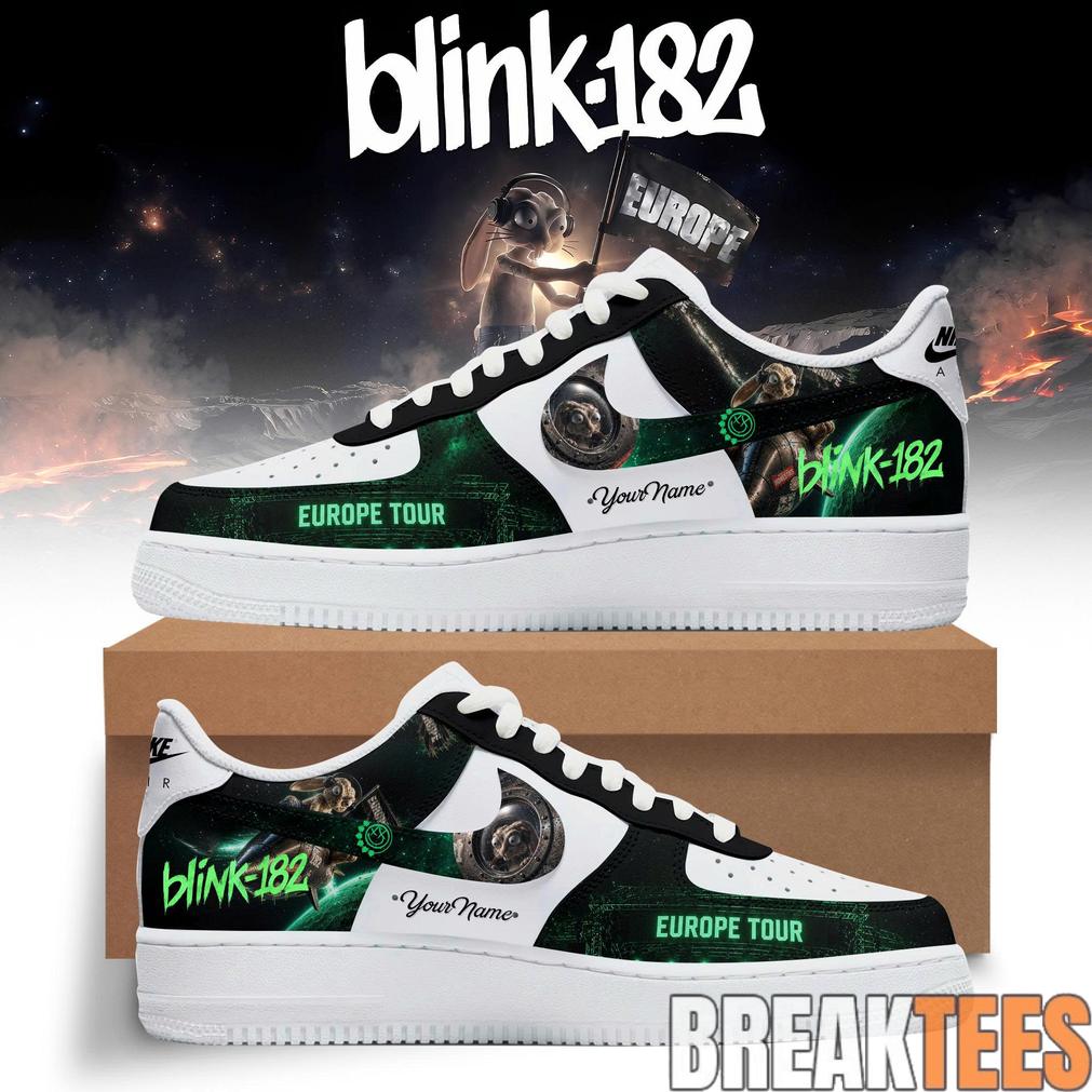Blink-182 Europe Tour Air Force 1 Shoes Unisex T-shirt, Sweatshirt, Hoodie, Long Sleeve Tee - T-Shirt, Sweatshirt, Hoodie
