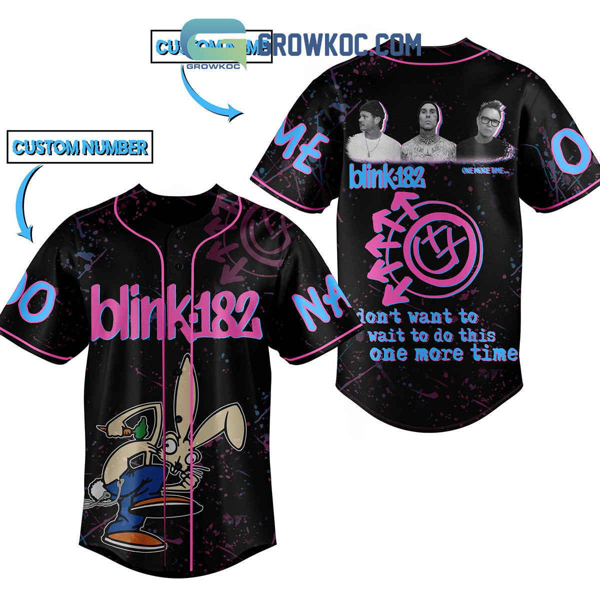 Blink 182 I Dont Want To Wait To Do This One More Time Personalized Baseball Jersey Unisex T-shirt, Sweatshirt, Hoodie, Long Sleeve Tee - T-Shirt, Sweatshirt, Hoodie