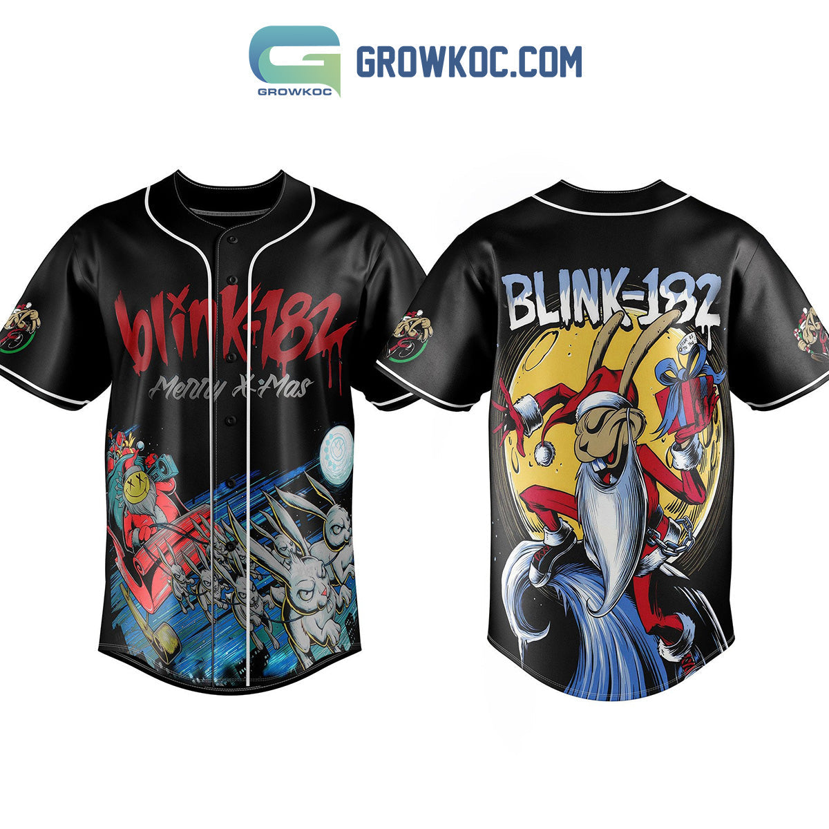 Blink 182 Merry X Mas Baseball Jersey Unisex T-shirt, Sweatshirt, Hoodie, Long Sleeve Tee - T-Shirt, Sweatshirt, Hoodie