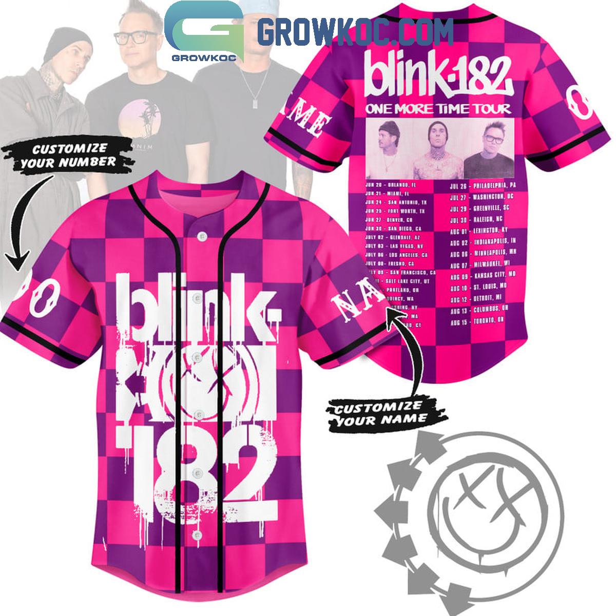 Blink 182 One More Time Tour 2024 Personalized Baseball Jersey Unisex T-shirt, Sweatshirt, Hoodie, Long Sleeve Tee - T-Shirt, Sweatshirt, Hoodie