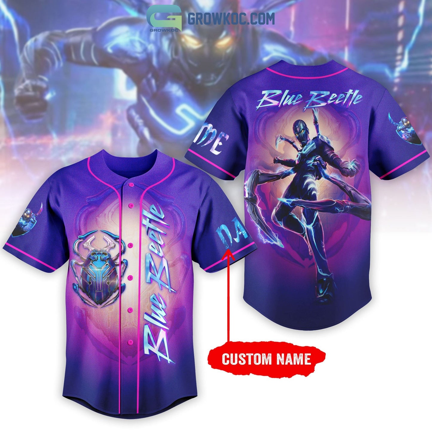 Blue Beetle Personalized Baseball Jersey Unisex T-shirt, Sweatshirt, Hoodie, Long Sleeve Tee - T-Shirt, Sweatshirt, Hoodie