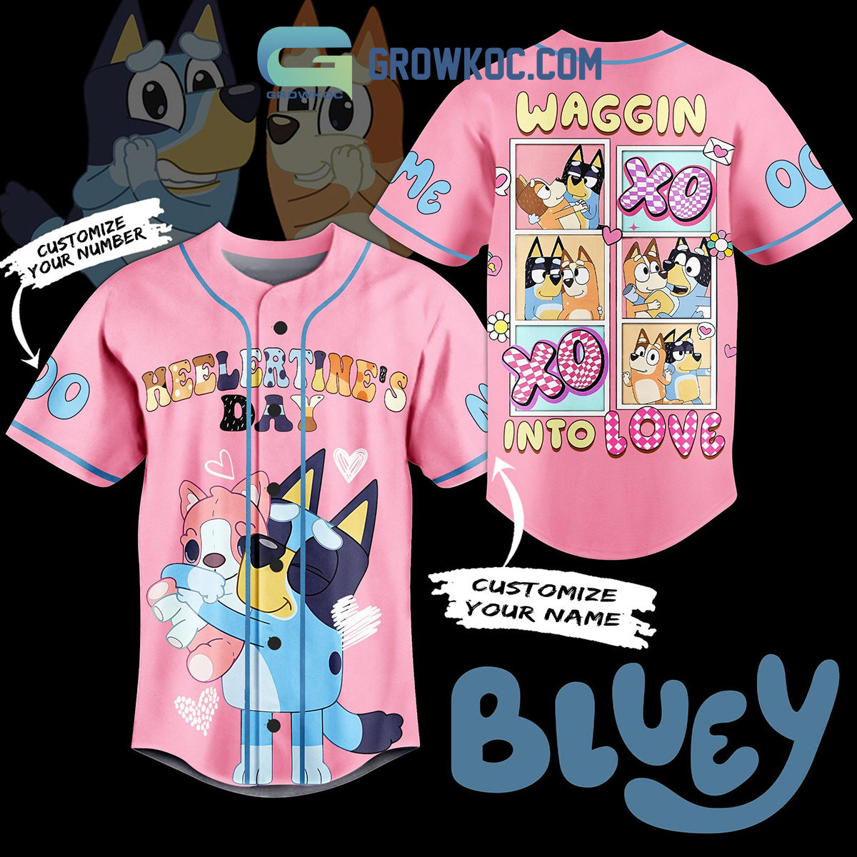 Bluey The Heeler Family Personalized Baseball Jersey Unisex T-shirt, Sweatshirt, Hoodie, Long Sleeve Tee - T-Shirt, Sweatshirt, Hoodie
