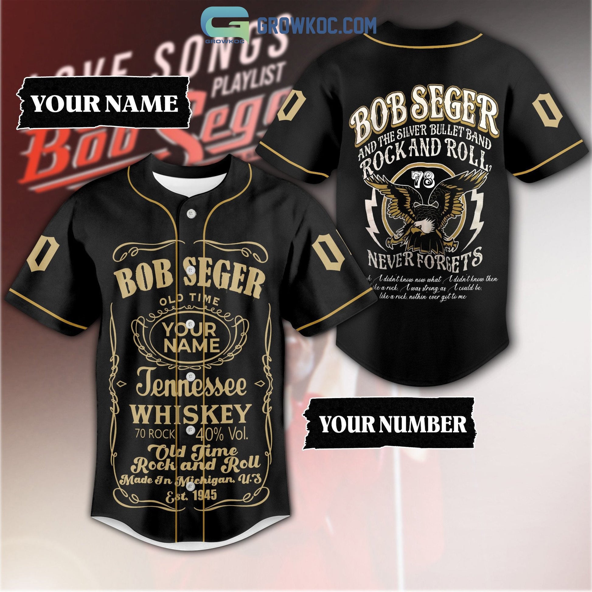 Bob Seger Old Time Rock And Roll Michigan 1945 Personalized Baseball Jersey Unisex T-shirt, Sweatshirt, Hoodie, Long Sleeve Tee - T-Shirt, Sweatshirt, Hoodie