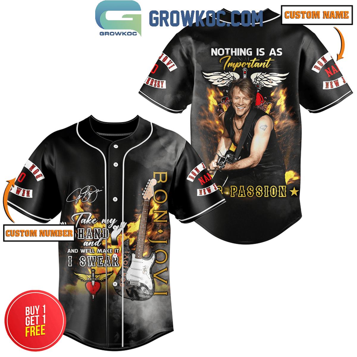Bon Jovi Nothing Is As Important As Passion Personalized Baseball Jersey Unisex T-shirt, Sweatshirt, Hoodie, Long Sleeve Tee - T-Shirt, Sweatshirt, Hoodie