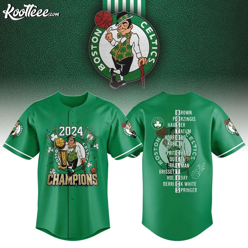 Boston Celtics 2024 Finals Champions Baseball Jersey Unisex T-shirt, Sweatshirt, Hoodie, Long Sleeve Tee - T-Shirt, Sweatshirt, Hoodie