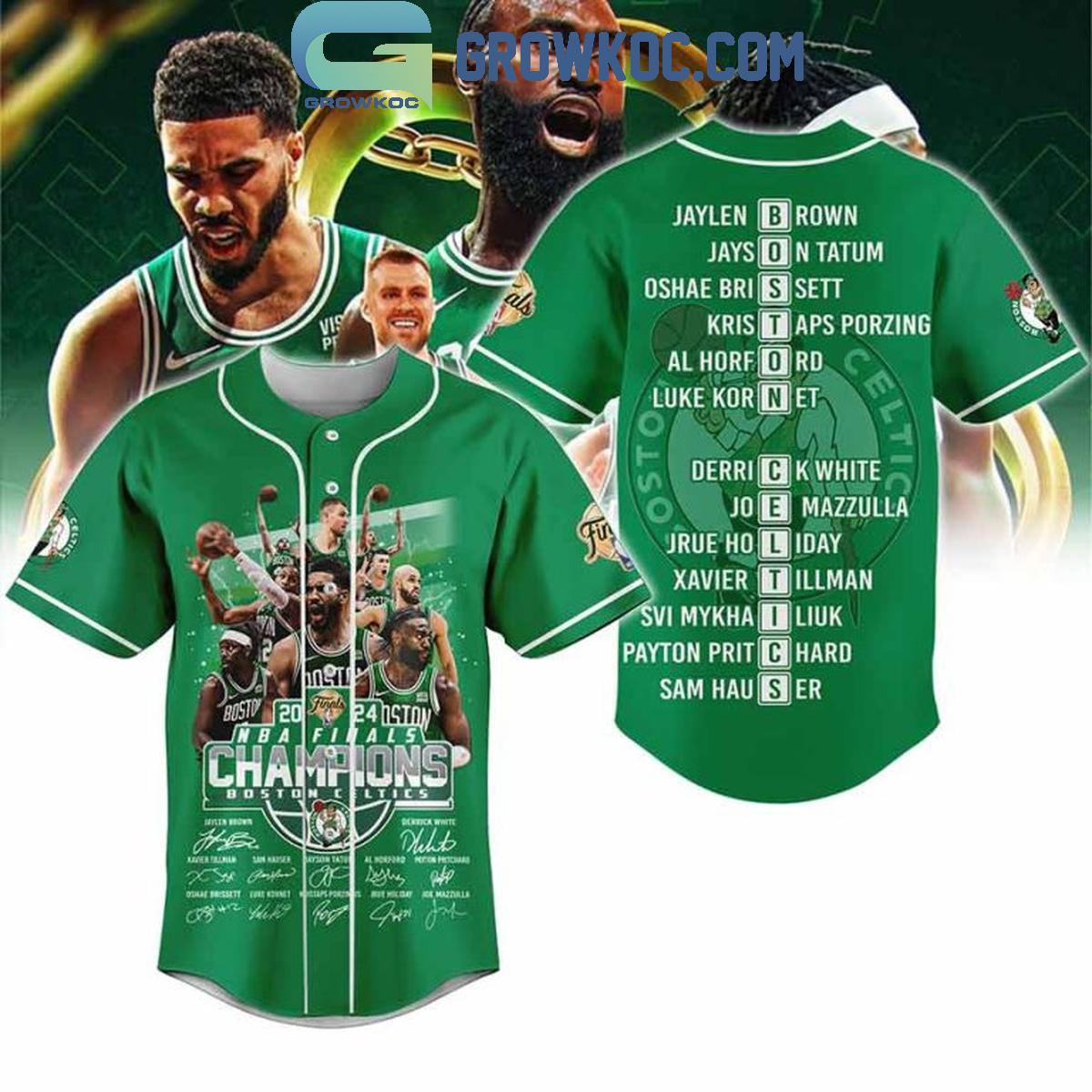 Boston Celtics 2024 NBA Finals Champions Celebration Personalized Baseball Jersey Unisex T-shirt, Sweatshirt, Hoodie, Long Sleeve Tee - T-Shirt, Sweatshirt, Hoodie
