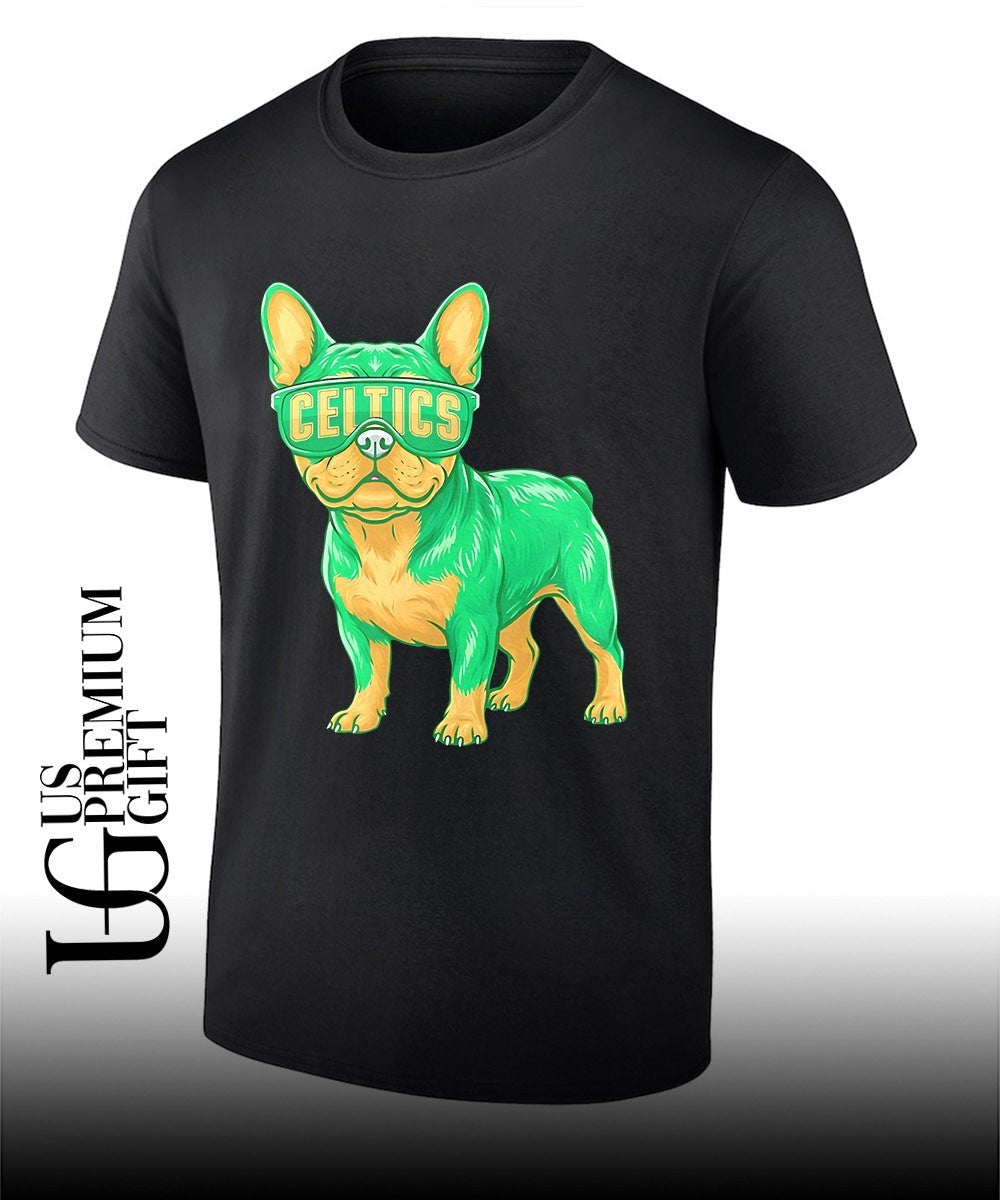 Boston Celtics French Bulldog cartoon shirt Unisex T-shirt, Sweatshirt, Hoodie, Long Sleeve Tee - T-Shirt, Sweatshirt, Hoodie