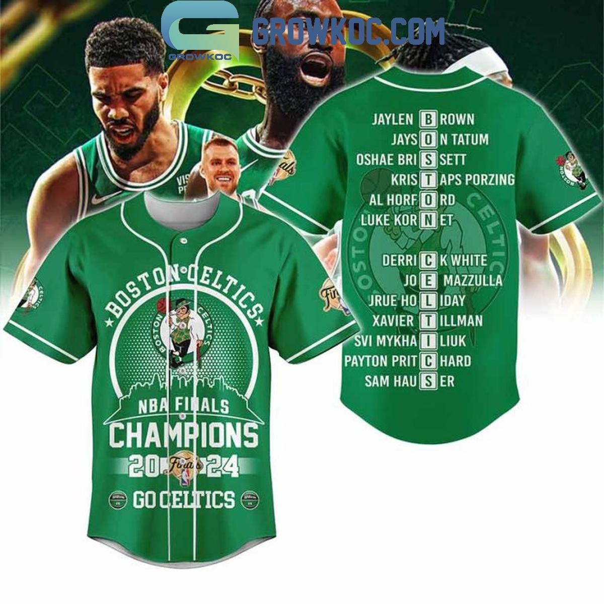 Boston Celtics Go Celtics 2024 NBA Finals Champions Personalized Baseball Jersey Unisex T-shirt, Sweatshirt, Hoodie, Long Sleeve Tee - T-Shirt, Sweatshirt, Hoodie
