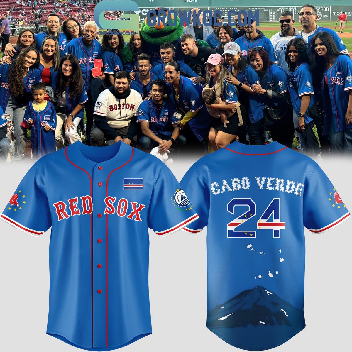 Boston Red Sox Cabo Verdean Celebration Personalized Baseball Jersey Unisex T-shirt, Sweatshirt, Hoodie, Long Sleeve Tee - T-Shirt, Sweatshirt, Hoodie