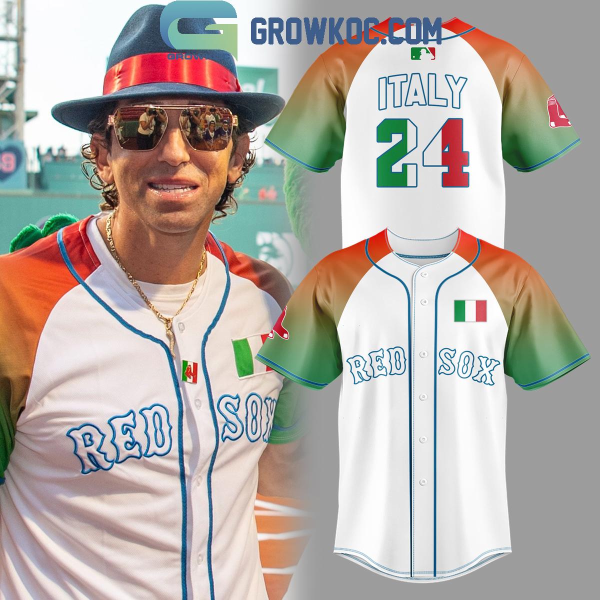 Boston Red Sox Italian Celebration Night Personalized Baseball Jersey Unisex T-shirt, Sweatshirt, Hoodie, Long Sleeve Tee - T-Shirt, Sweatshirt, Hoodie