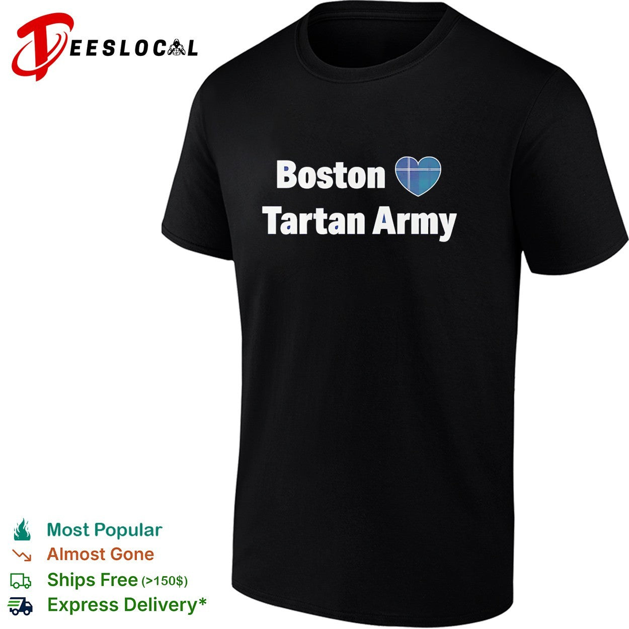 Boston heart Tartan Army Scotland national football team shirt Unisex T-shirt, Sweatshirt, Hoodie, Long Sleeve Tee - T-Shirt, Sweatshirt, Hoodie