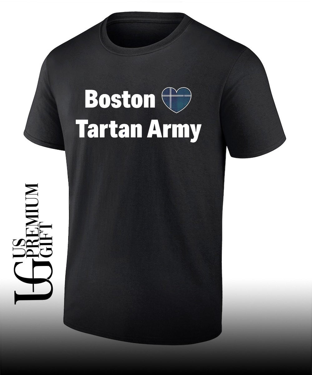 Boston love Tartan Army shirt Unisex T-shirt, Sweatshirt, Hoodie, Long Sleeve Tee - T-Shirt, Sweatshirt, Hoodie