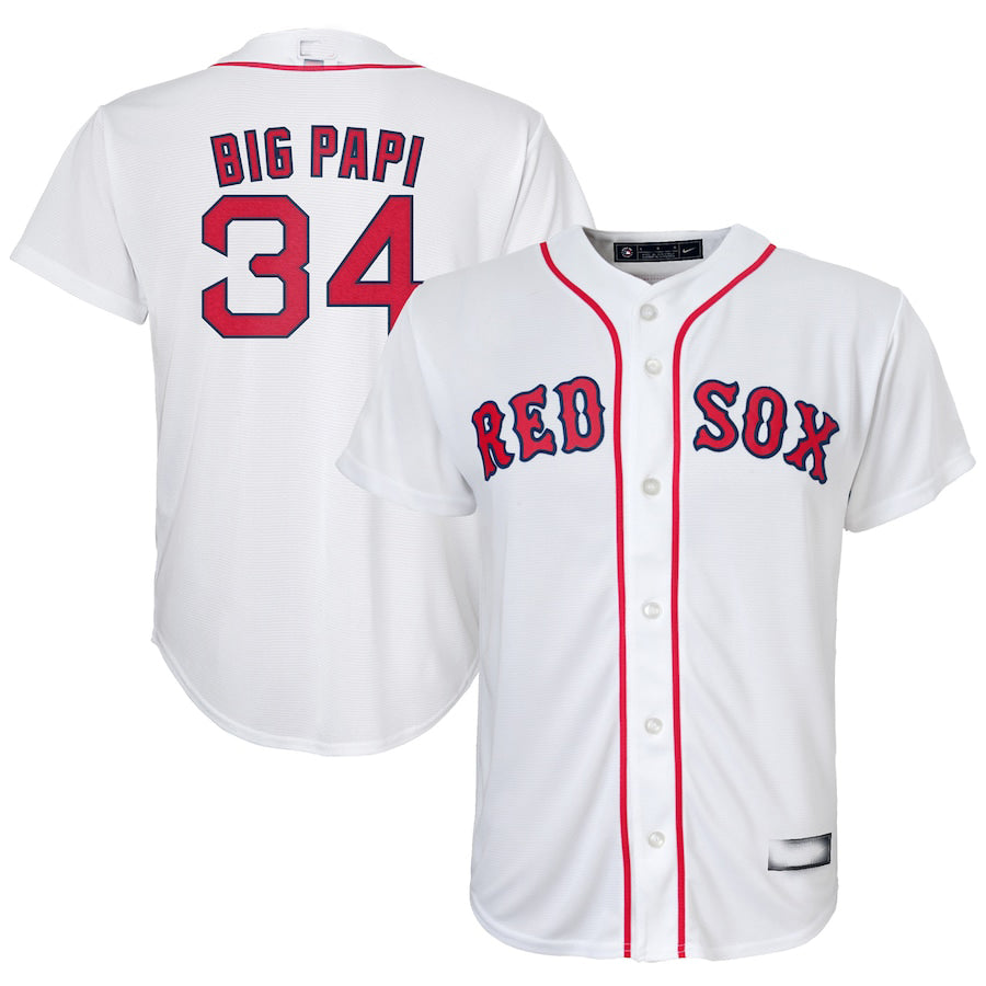 Boston Red Sox #34 David Ortiz White Replica Player Jersey Baseball Jerseys baseball jersey product view 1