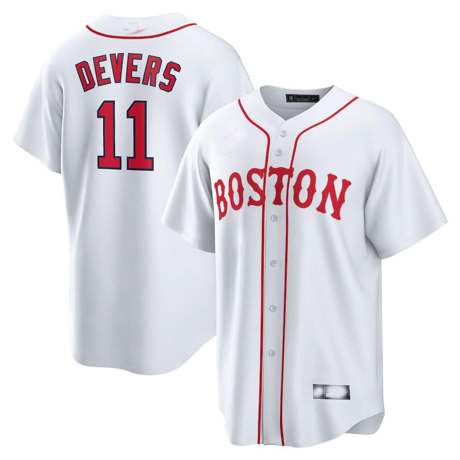 Boston Red Sox #11 Rafael Devers White 2021 Patriots' Day Official Replica Player Jersey Baseball Jerseys baseball jersey product view 1