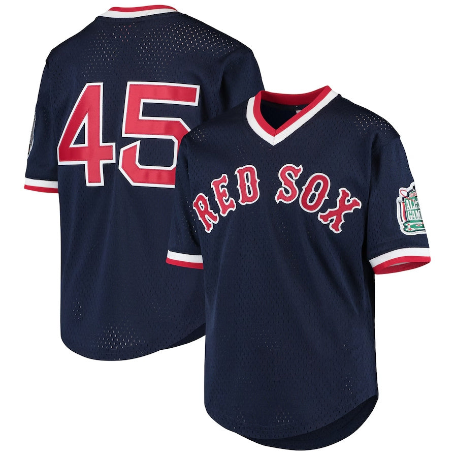 Boston Red Sox #45 Pedro Martinez Cooperstown Collection Mesh Batting Practice Jersey - Navy Stitched Baseball Jersey baseball jersey product view 1