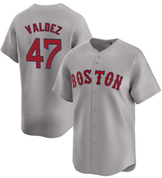 Boston Red Sox #47 Enmanuel Valdez Gray Cool Base Stitched Baseball Jersey baseball jersey product view 1