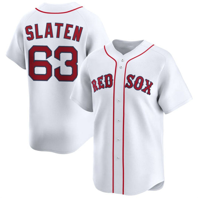 Boston Red Sox #63 Justin Slaten White 2025 Home Limited Stitched Baseball Jersey baseball jersey product view 1