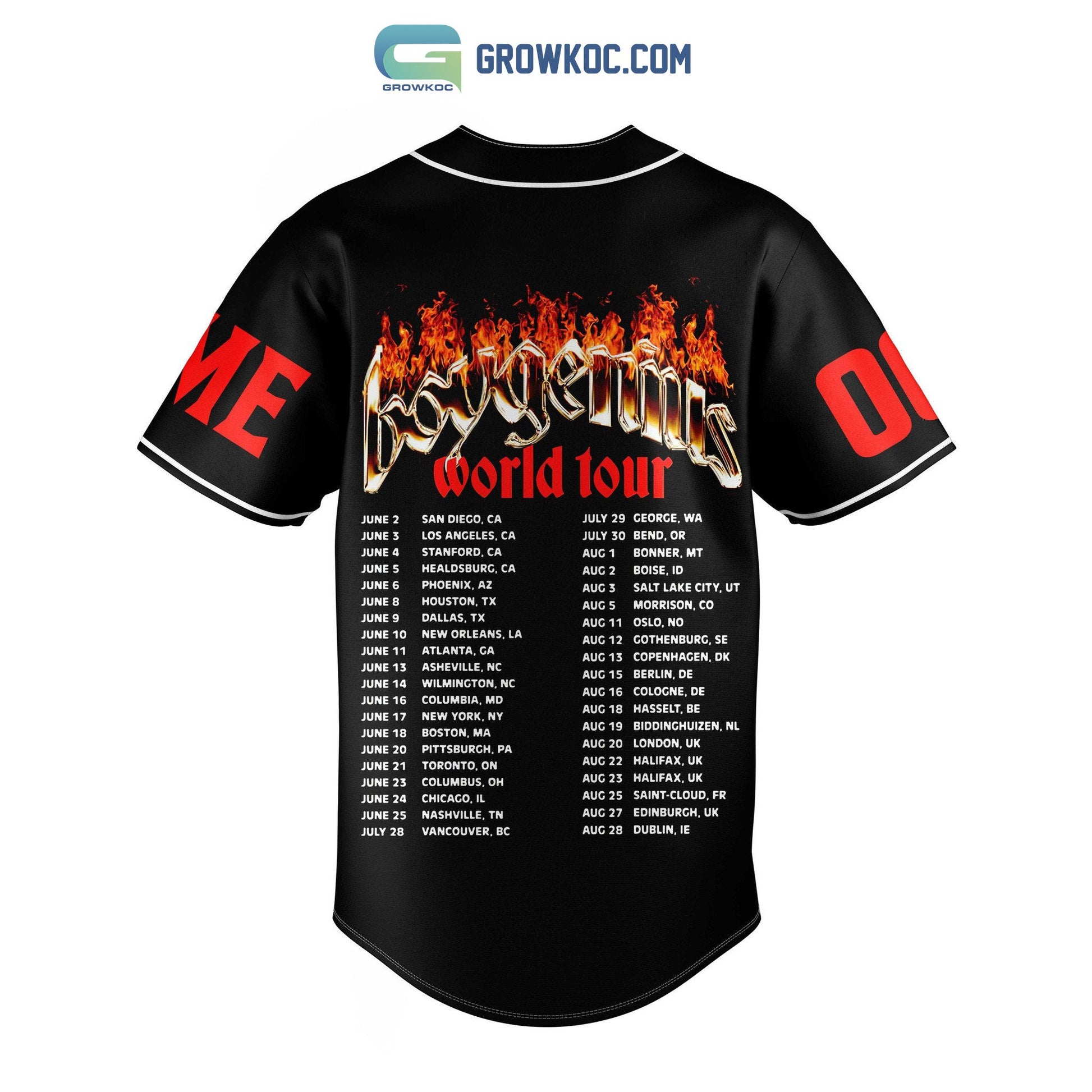 Boygenius World Tour Personalized Baseball Jersey Unisex T-shirt, Sweatshirt, Hoodie, Long Sleeve Tee - T-Shirt, Sweatshirt, Hoodie