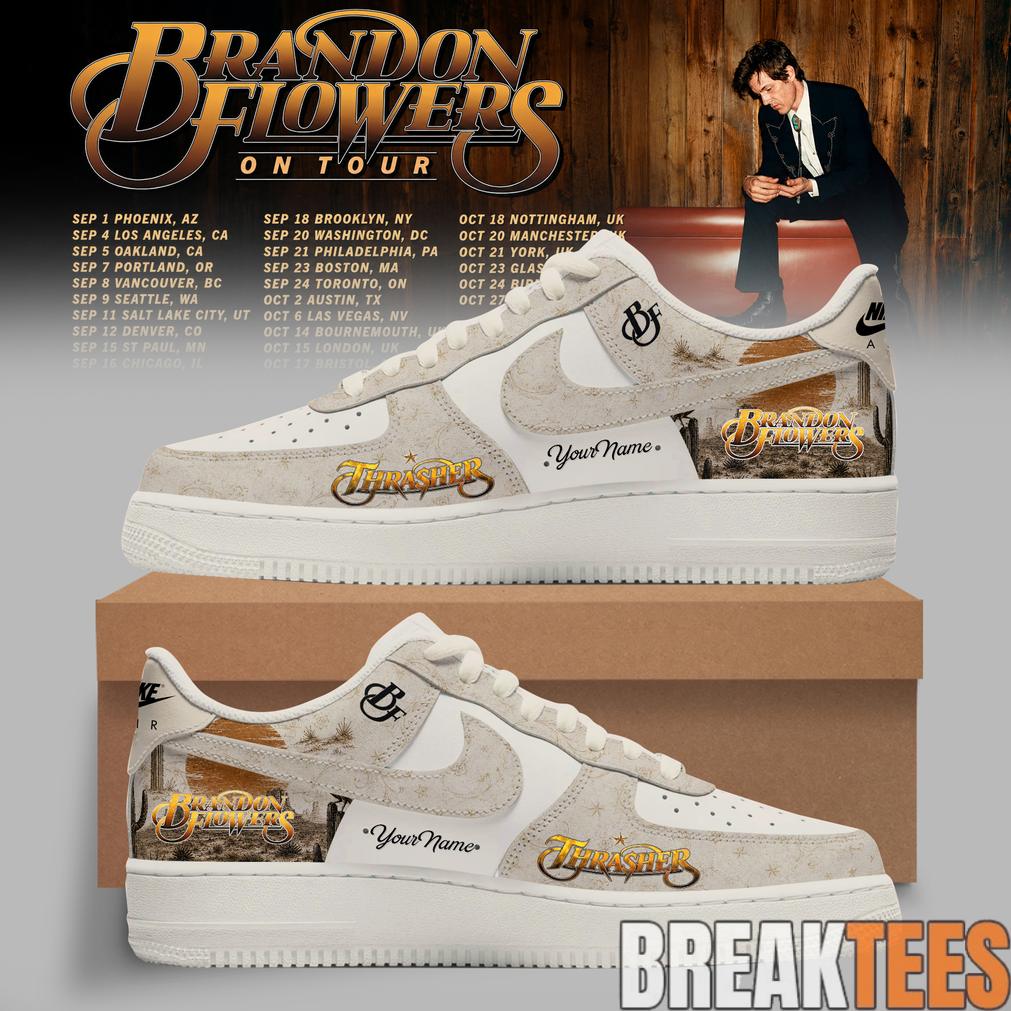 Brandon Flowers On Tour 26 AF1 Shoes Unisex T-shirt, Sweatshirt, Hoodie, Long Sleeve Tee - T-Shirt, Sweatshirt, Hoodie
