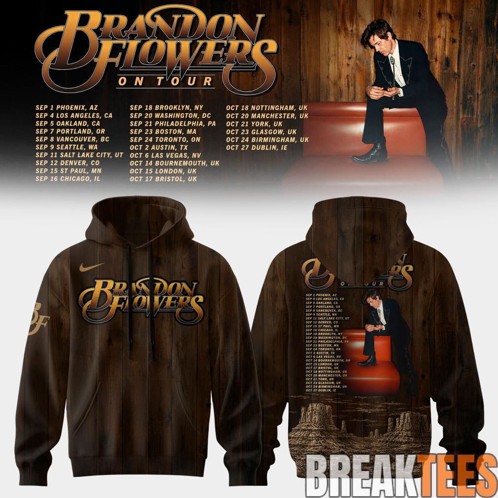 Brandon Flowers On Tour 26 Hoodie Unisex T-shirt, Sweatshirt, Hoodie, Long Sleeve Tee - T-Shirt, Sweatshirt, Hoodie