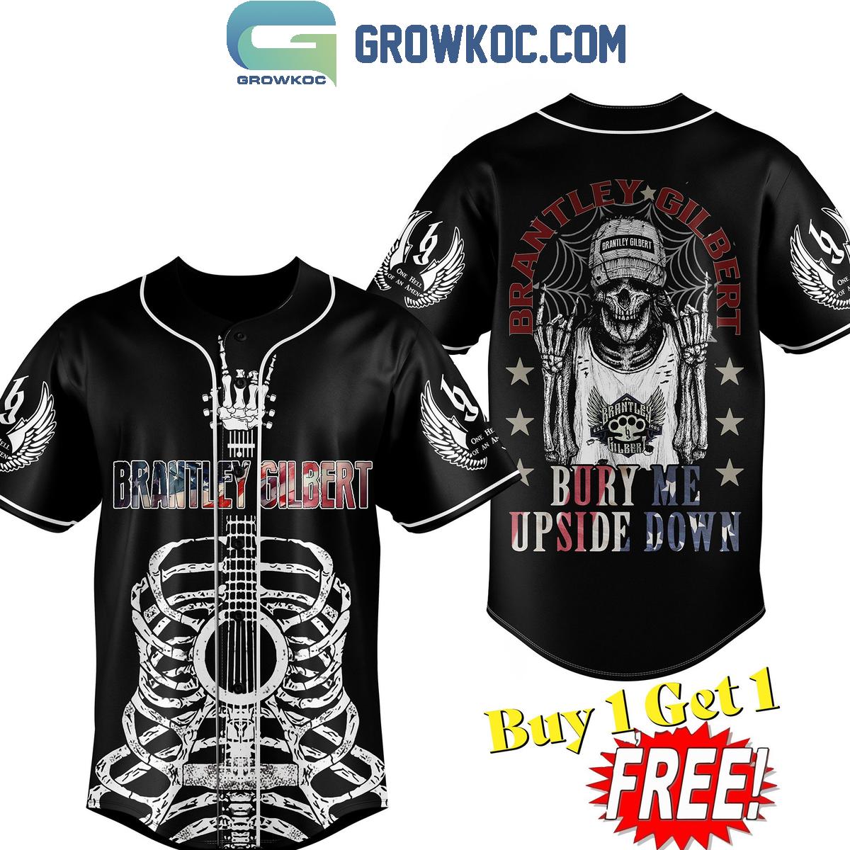 Brantley Gilbert Bury Me Upside Down Personalized Baseball Jersey Unisex T-shirt, Sweatshirt, Hoodie, Long Sleeve Tee - T-Shirt, Sweatshirt, Hoodie