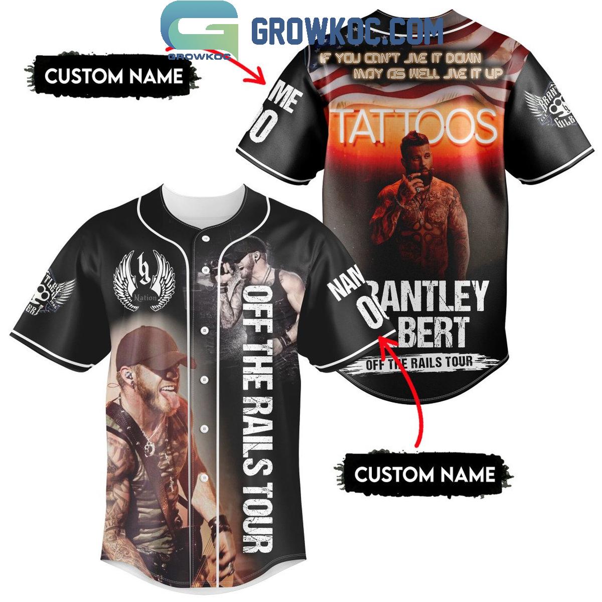 Brantley Gilbert If You Cant Live It Down 2024 Personalized Baseball Jersey Unisex T-shirt, Sweatshirt, Hoodie, Long Sleeve Tee - T-Shirt, Sweatshirt, Hoodie