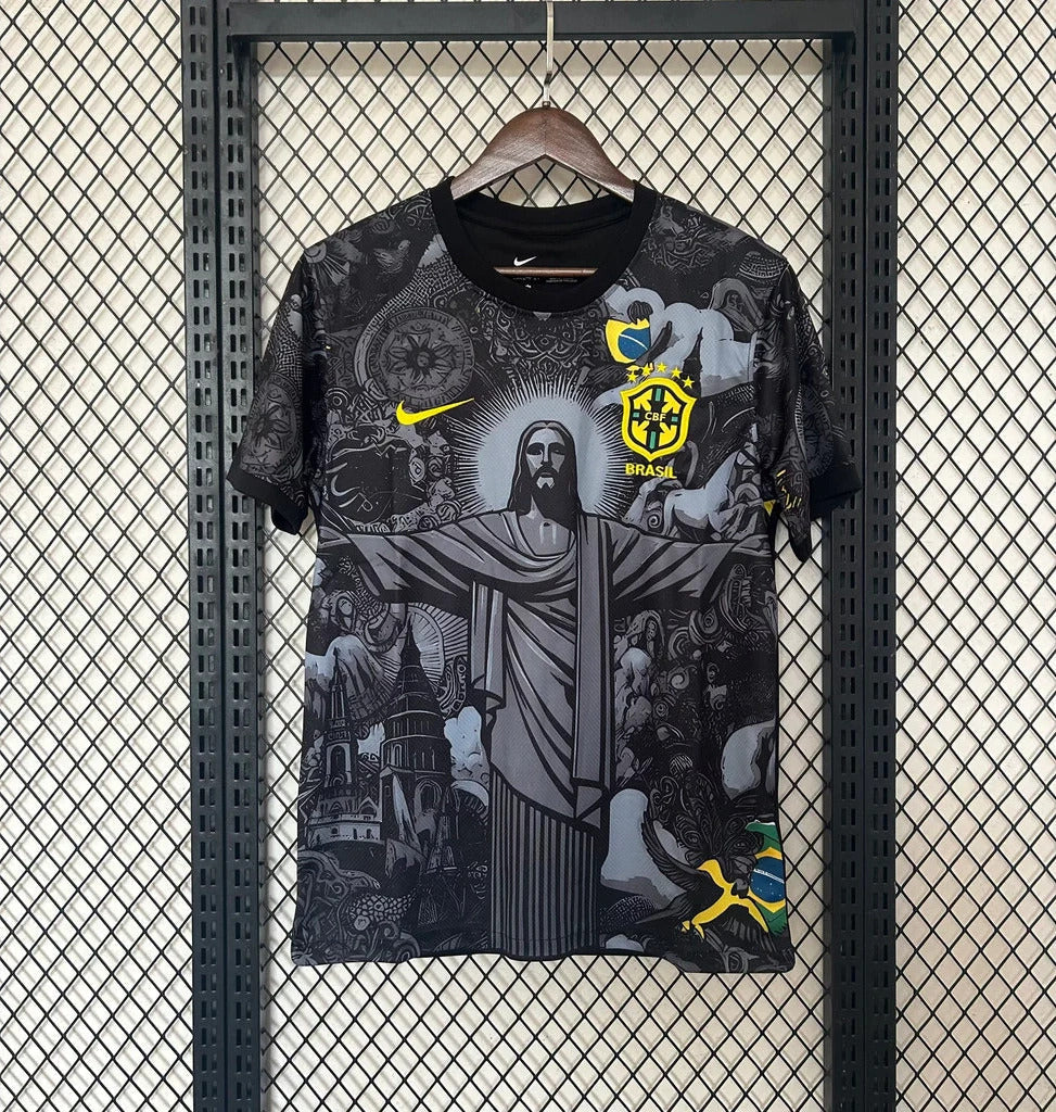 Brazil Rio De Janeiro Edition Retro Jersey - Black sports jersey product view 1