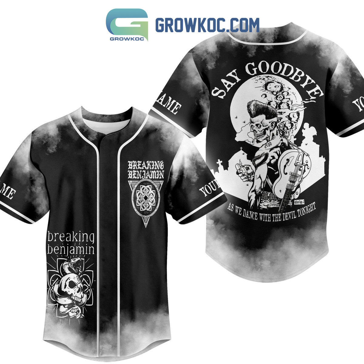Breaking Benjamin Say Goodbye As We Dance With The Devil Tonight Personalized Baseball Jersey - T-Shirt, Sweatshirt, Hoodie
