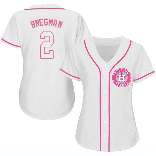 Baseball Jersey Houston Astros Alex Bregman White Pink Fashion Stitched Jerseys baseball jersey product view 1