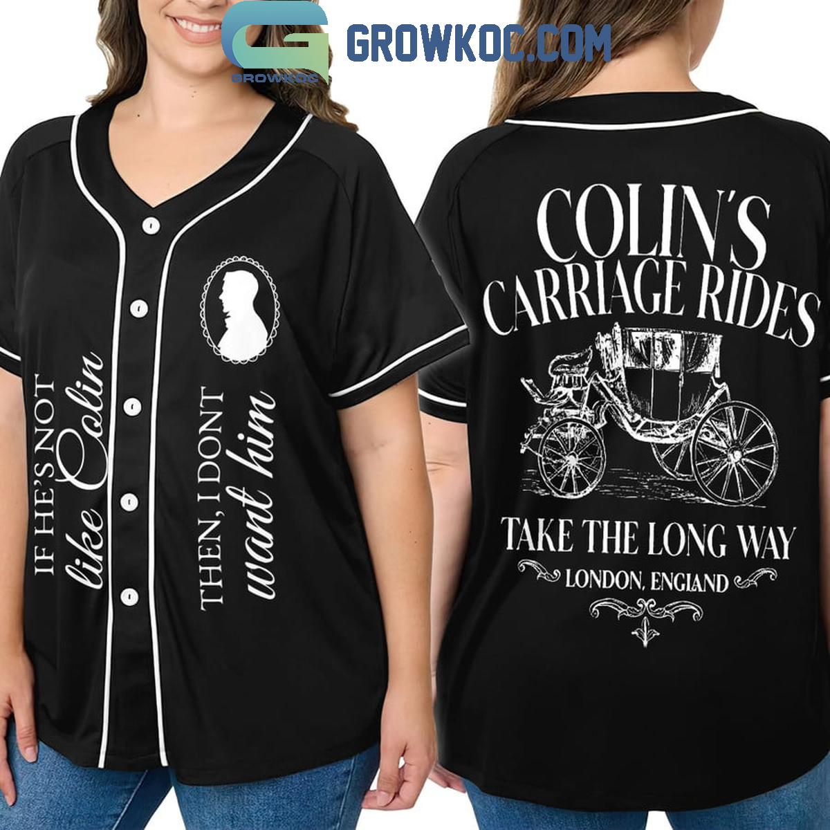 Bridgerton Colins Carriage Rides Take A Long Way Personalized Baseball Jersey Unisex T-shirt, Sweatshirt, Hoodie, Long Sleeve Tee - T-Shirt, Sweatshirt, Hoodie